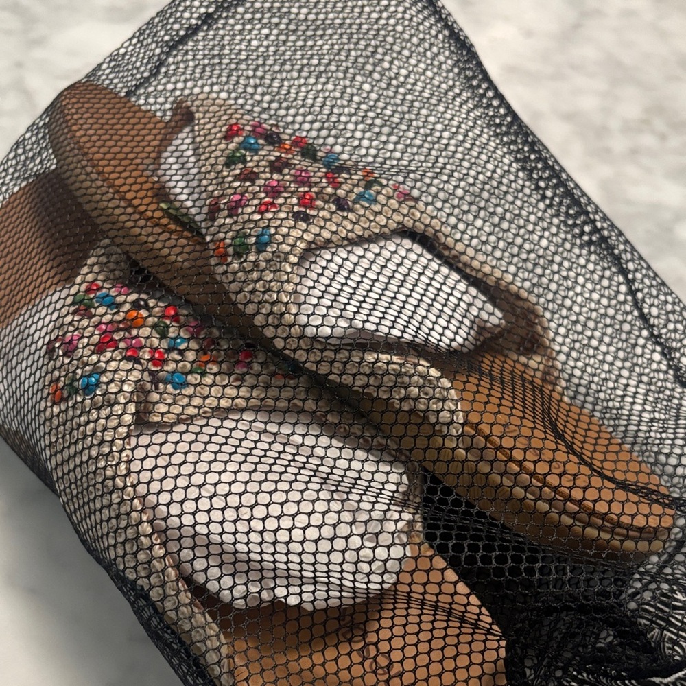 Hand Crocheted Colorful Beaded Sandals
